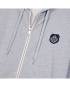 Sweatshirt à capuche Blason gris
