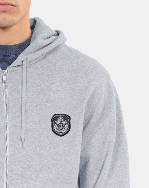 Sweatshirt à capuche Blason gris