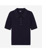 Polo en maille bleu marine