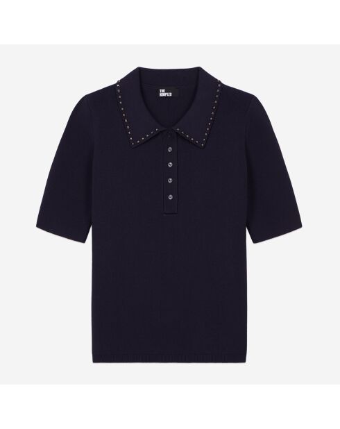 Polo en maille bleu marine
