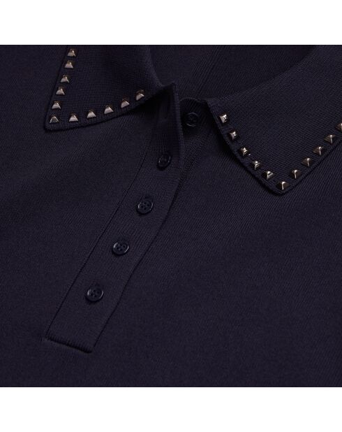 Polo en maille bleu marine