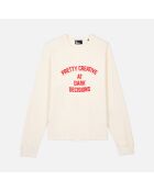 Sweatshirt avec sérigraphie écru