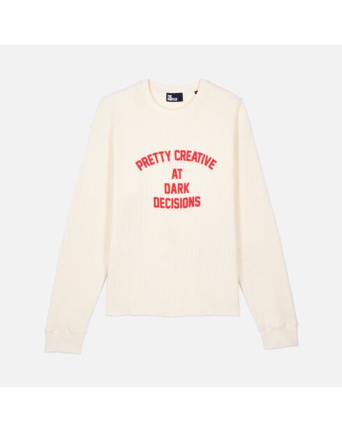 Sweatshirt avec sérigraphie écru