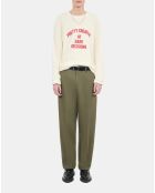 Sweatshirt avec sérigraphie écru