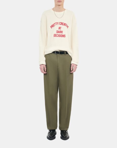 Sweatshirt avec sérigraphie écru