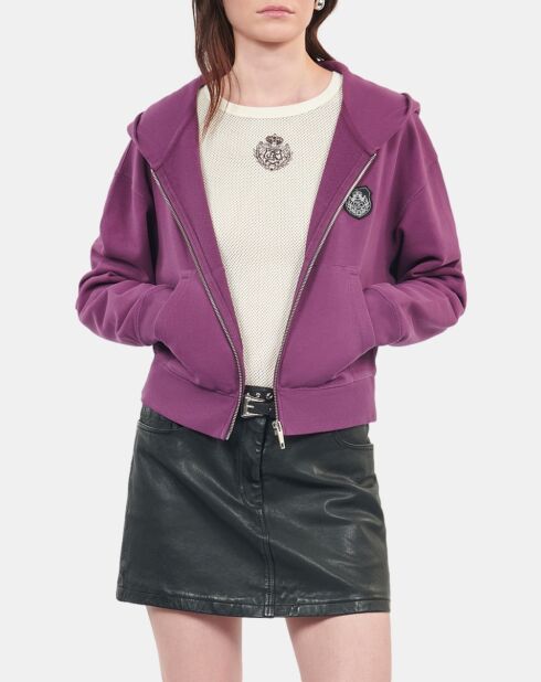 Sweatshirt à capuche Blason violet