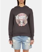 Sweatshirt à capuche gris carbone