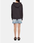 Sweatshirt à capuche gris carbone