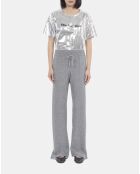 Pantalon en laine et cachemire gris