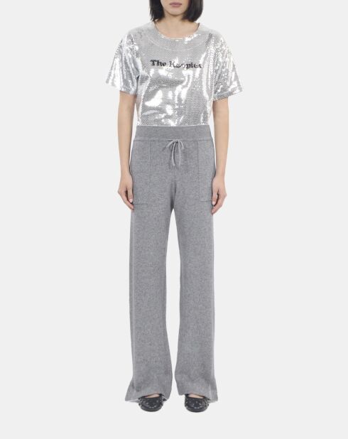 Pantalon en laine et cachemire gris