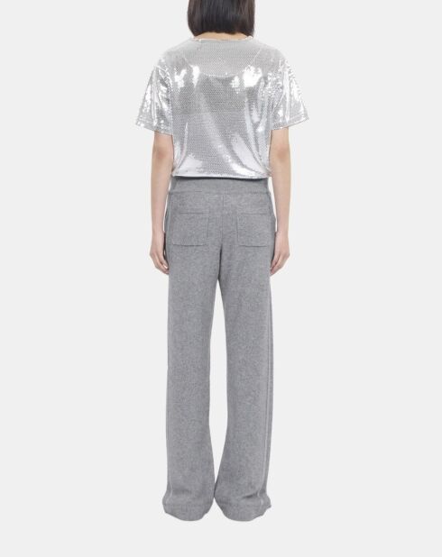 Pantalon en laine et cachemire gris