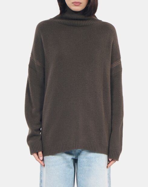 Pull en cachemire kaki