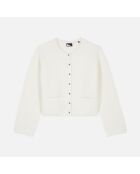 Cardigan en alpaga et laine écru