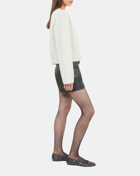 Cardigan en alpaga et laine écru