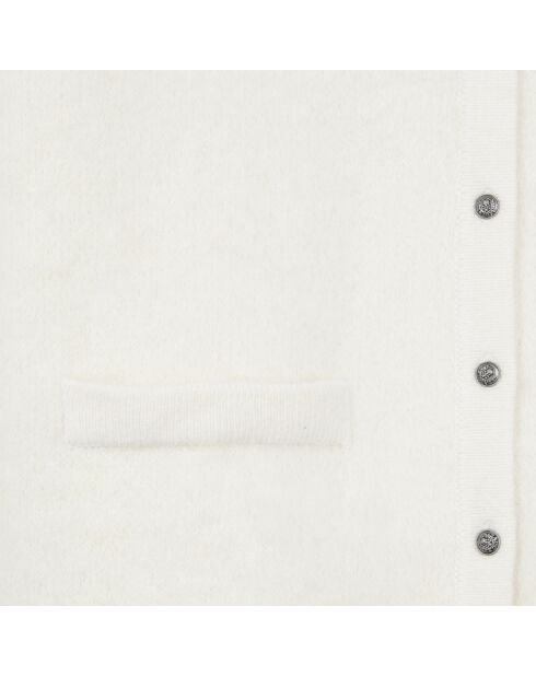 Cardigan en alpaga et laine écru