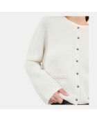 Cardigan en alpaga et laine écru