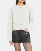 Cardigan en alpaga et laine écru