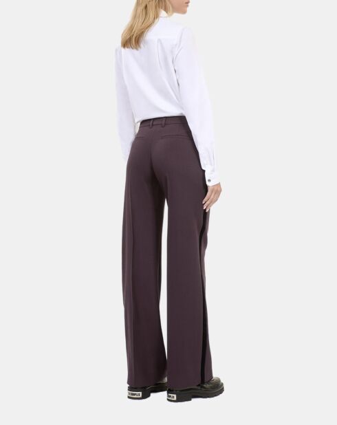 Pantalon tailleur large marron