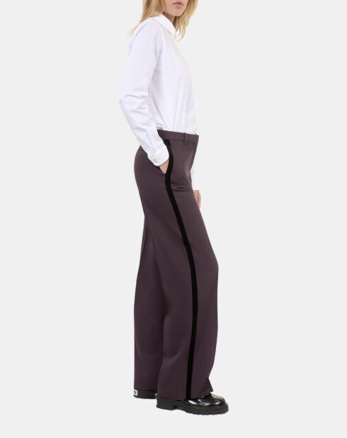 Pantalon tailleur large marron