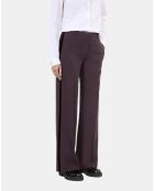 Pantalon tailleur large marron