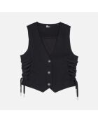 Gilet avec laçage en Laine mélangée noir