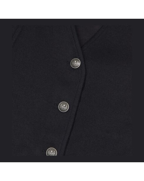 Gilet avec laçage en Laine mélangée noir