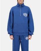 Sweatshirt avec sérigraphie marine