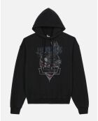 Sweatshirt à capuche avec sérigraphie noir