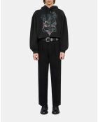 Sweatshirt à capuche avec sérigraphie noir