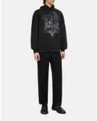 Sweatshirt à capuche avec sérigraphie noir