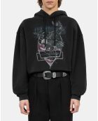 Sweatshirt à capuche avec sérigraphie noir