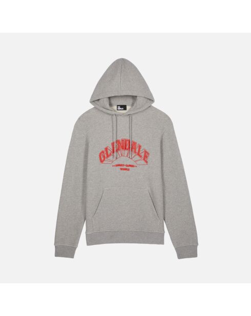 Sweatshirt à capuche avec sérigraphie gris