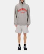 Sweatshirt à capuche avec sérigraphie gris