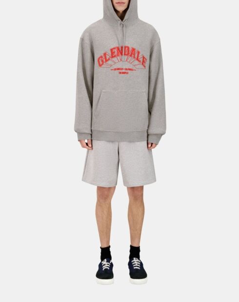 Sweatshirt à capuche avec sérigraphie gris