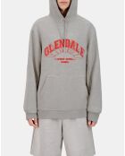 Sweatshirt à capuche avec sérigraphie gris