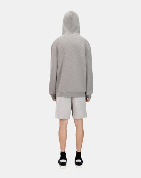 Sweatshirt à capuche avec sérigraphie gris