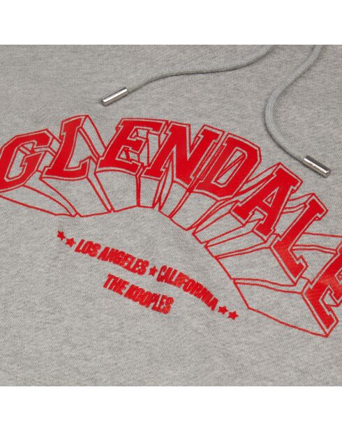 Sweatshirt à capuche avec sérigraphie gris