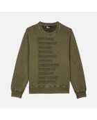 Sweatshirt à patchs kaki olive