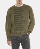 Sweatshirt à patchs kaki olive