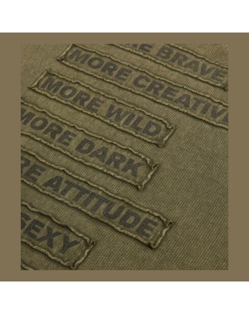 Sweatshirt à patchs kaki olive