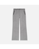 Pantalon tailleur droit en laine taupe