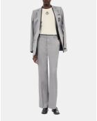 Pantalon tailleur droit en laine taupe