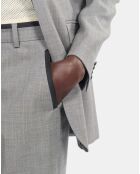 Pantalon tailleur droit en laine taupe