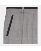 Pantalon tailleur droit en laine taupe