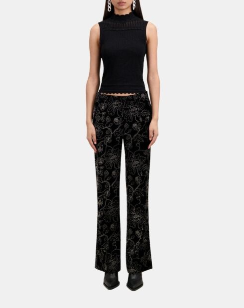 Pantalon tailleur en velours noir
