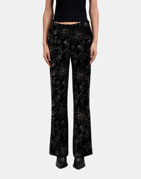 Pantalon tailleur en velours noir