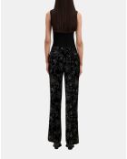 Pantalon tailleur en velours noir
