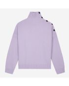 Pull en cachemire avec boutons mauve