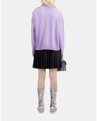Pull en cachemire avec boutons mauve