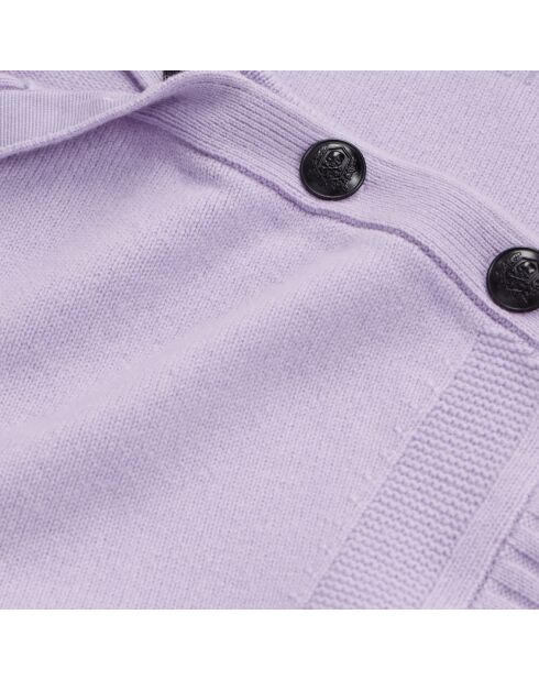 Pull en cachemire avec boutons mauve